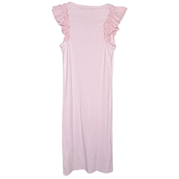 The Nines by Hatch for Target Pink Ribbed Midi Ruffle Sleeve Dress size Small - Picture 5 of 7